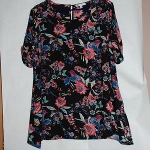 Multi-Colored Short Sleeved Blouse